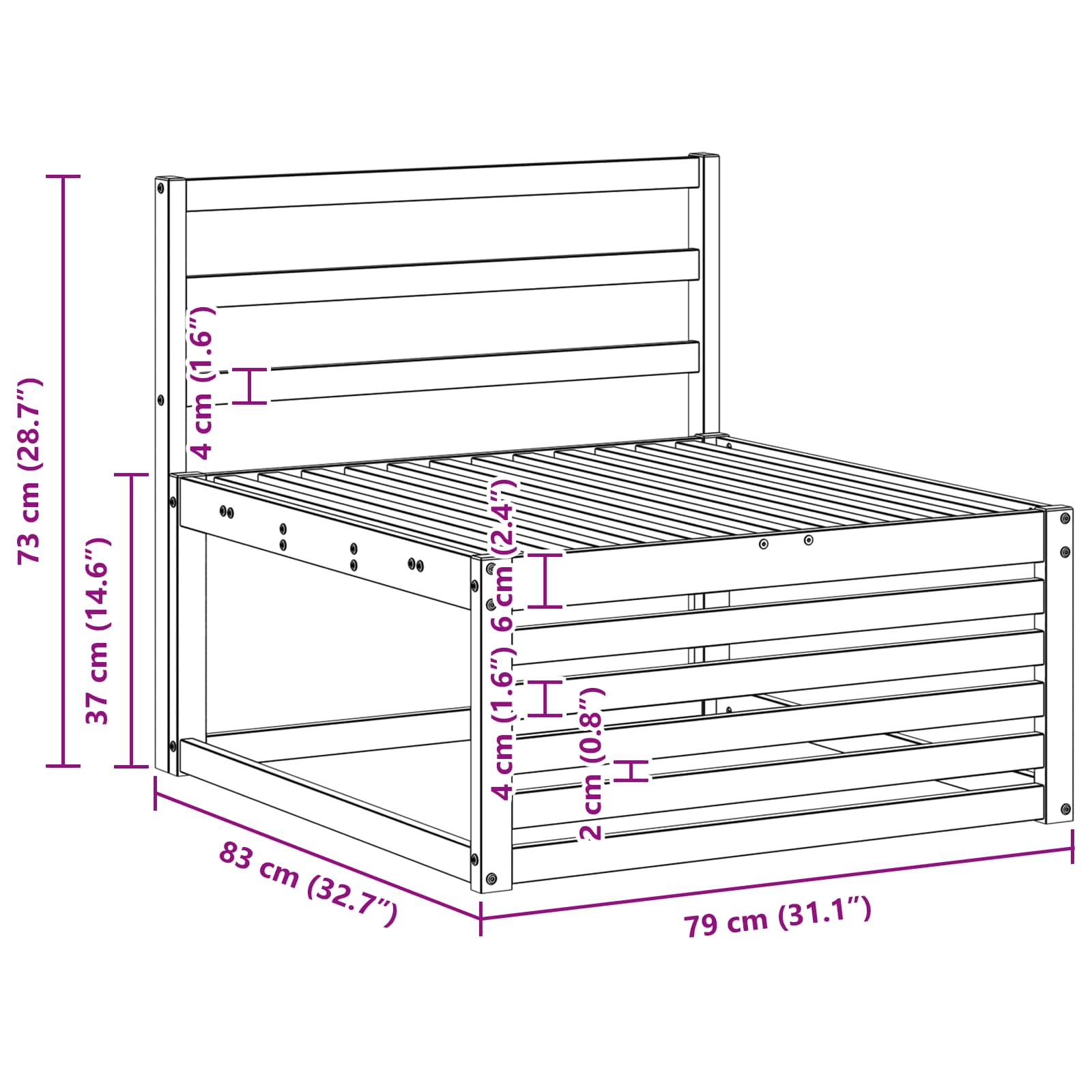 Zunanja garnitura za sedenje 3 pcs Naravna Masiven les akacije - slika 6