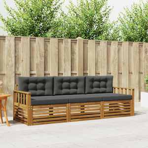 Zunanja garnitura za sedenje 3 pcs Naravna in antracitna