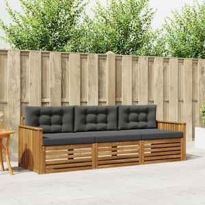 Zunanja garnitura za sedenje 3 pcs Naravna in antracitna