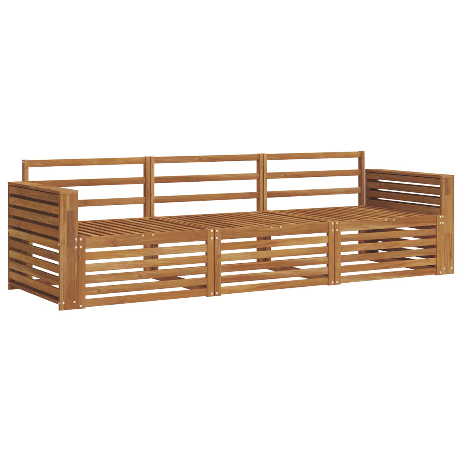 Zunanja garnitura za sedenje 3 pcs Naravna Masiven les akacije - slika 2