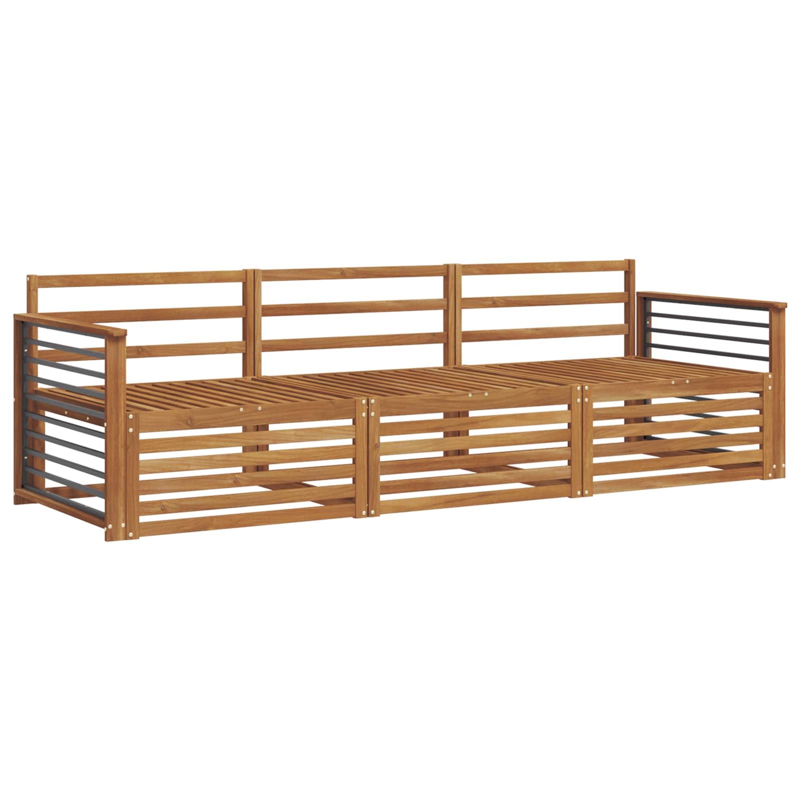 Zunanja garnitura za sedenje 3 pcs Naravna Masiven les akacije - slika 2