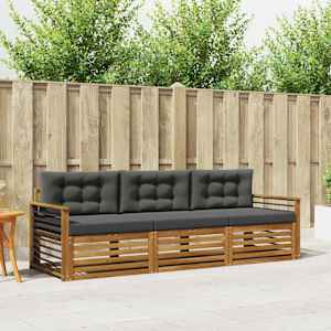 Zunanja garnitura za sedenje 3 pcs Naravna in antracitna