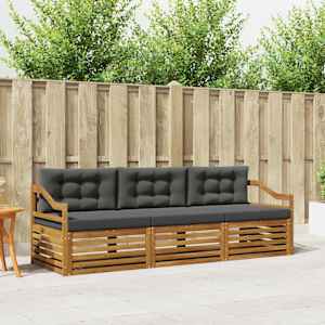 Zunanja garnitura za sedenje 3 pcs Naravna in antracitna