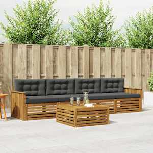 Zunanja garnitura za sedenje 5 pcs Naravna in antracitna