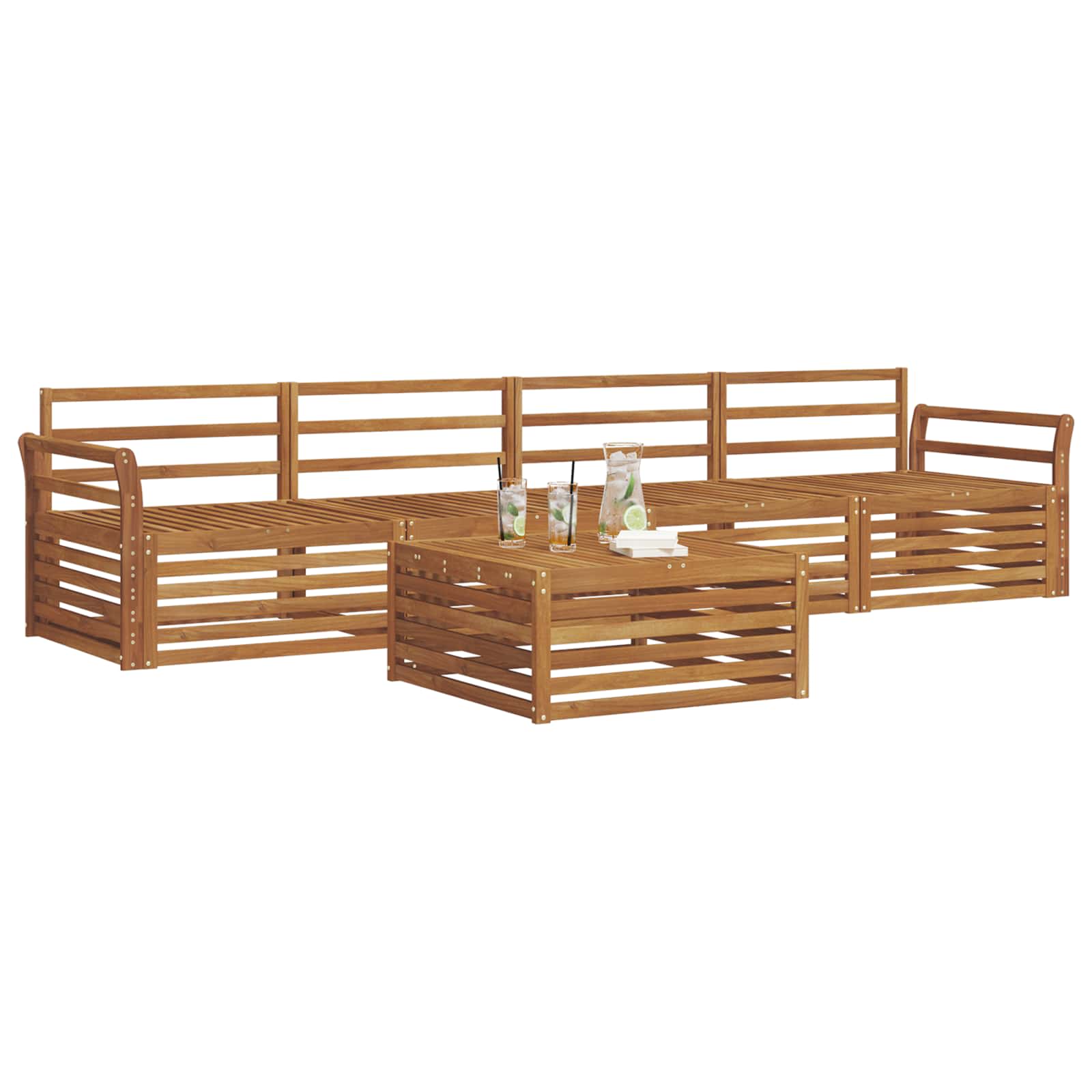 Thumbnail - vidaXL Outdoor-Sofagarnitur 5 pcs Natur