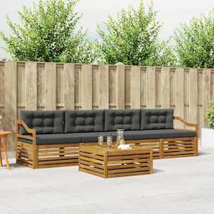 Zunanja garnitura za sedenje 5 pcs Naravna in antracitna