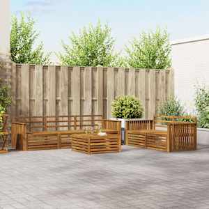 Zunanja garnitura za sedenje 6 pcs Naravna Masiven les akacije