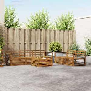 Zunanja garnitura za sedenje 6 pcs Naravna