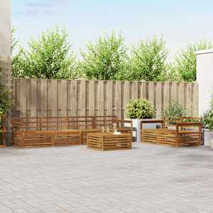 Zunanja garnitura za sedenje 7 pcs Naravna Masiven les akacije