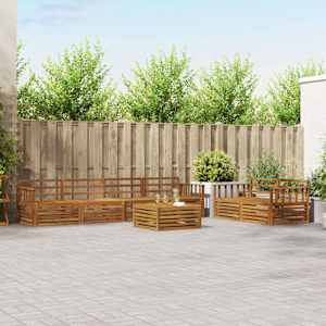 Zunanja garnitura za sedenje 7 pcs Naravna Masiven les akacije