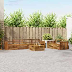 Zunanja garnitura za sedenje 7 pcs Naravna Masiven les akacije