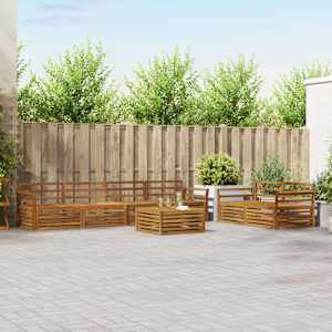 Zunanja garnitura za sedenje 7 pcs Naravna Masiven les akacije