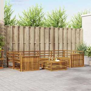 Zunanja garnitura za sedenje 7 pcs Naravna Masiven les akacije