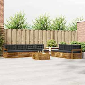 Zunanja garnitura za sedenje 8 pcs Naravna in antracitna