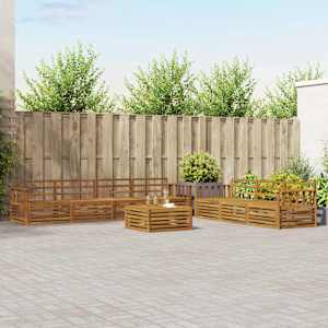 Zunanja garnitura za sedenje 8 pcs Naravna