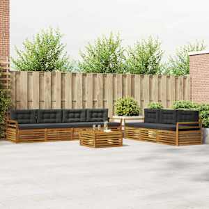 Zunanja garnitura za sedenje 8 pcs Naravna in antracitna