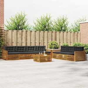 Zunanja garnitura za sedenje 8 pcs Naravna in antracitna