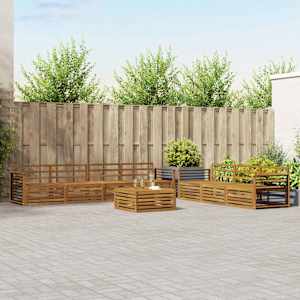 Zunanja garnitura za sedenje 8 pcs Naravna Masiven les akacije