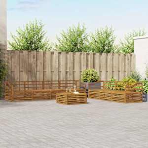 Zunanja garnitura za sedenje 8 pcs Naravna Masiven les akacije