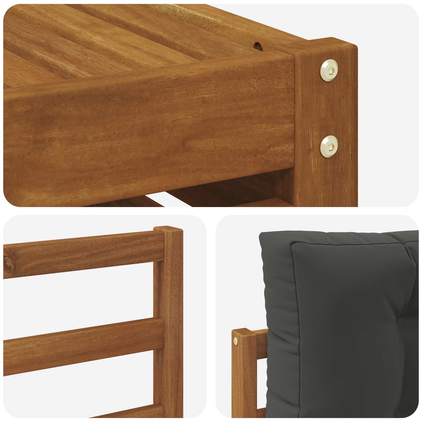 Buiten bankenset met kussen 8 pcs Natuurlijk en Antraciet - Afbeelding 7