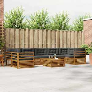 Zunanja garnitura za sedenje 8 pcs Naravna in antracitna