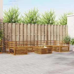 Zunanja garnitura za sedenje 8 pcs Naravna