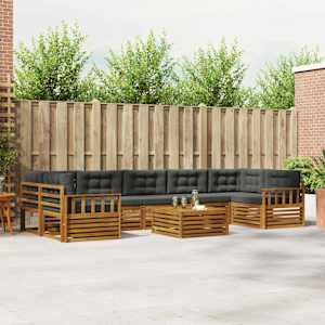 Zunanja garnitura za sedenje 8 pcs Naravna in antracitna