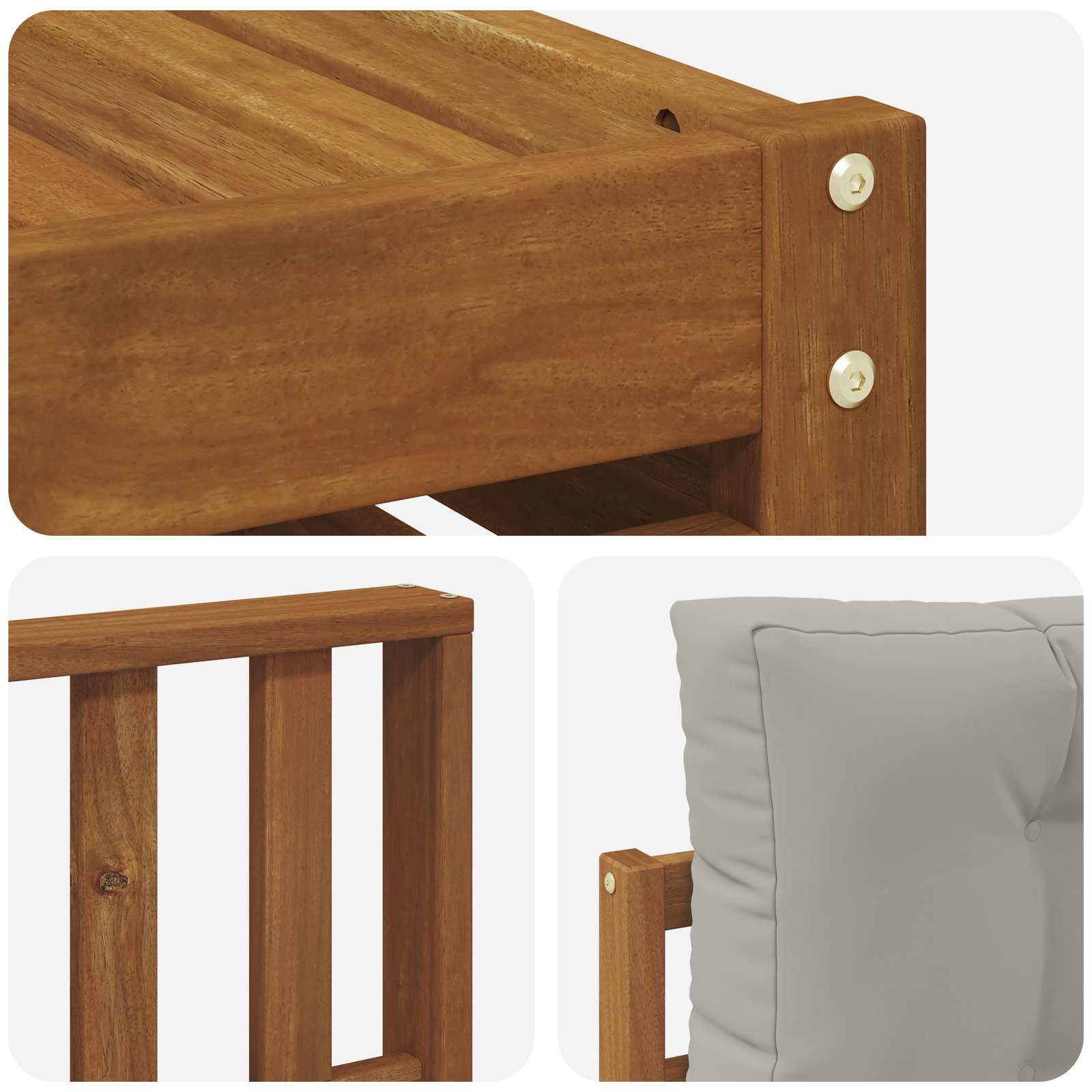 Zunanja garnitura za sedenje 8 pcs Naravna in svetlo siva - slika 7