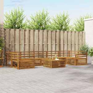 Zunanja garnitura za sedenje 8 pcs Naravna