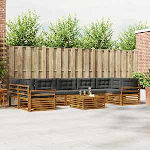 Zunanja garnitura za sedenje 8 pcs Naravna in antracitna