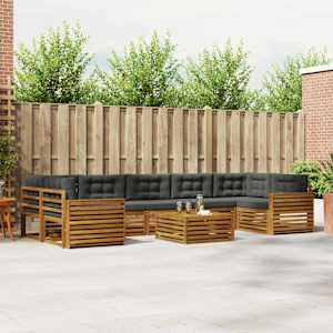 Zunanja garnitura za sedenje 8 pcs Naravna in antracitna