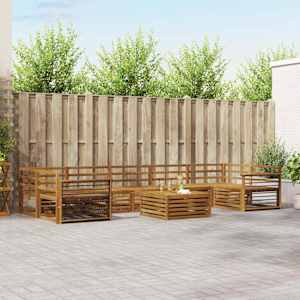 Zunanja garnitura za sedenje 8 pcs Naravna