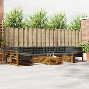 Zunanja garnitura za sedenje 8 pcs Naravna in antracitna