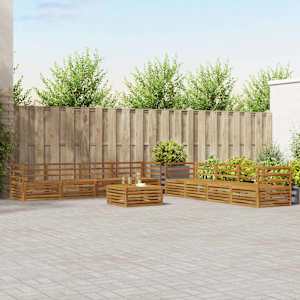 Zunanja garnitura za sedenje 9 pcs Naravna Masiven les akacije