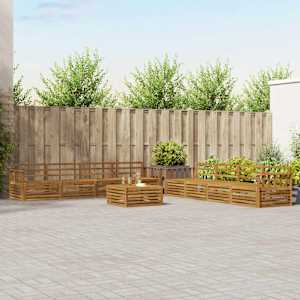 Zunanja garnitura za sedenje 9 pcs Naravna Masiven les akacije