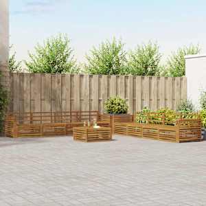 Zunanja garnitura za sedenje 9 pcs Naravna