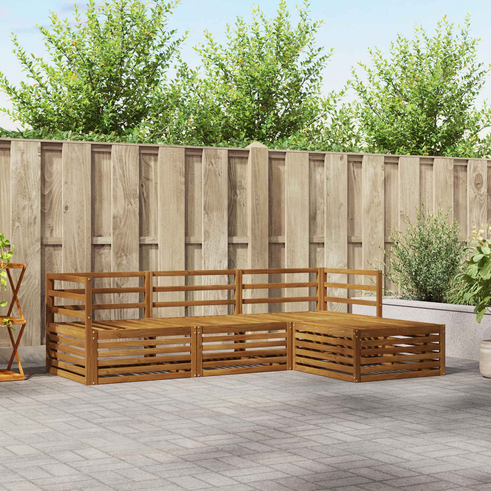 vidaXL Outdoor-Sofagarnitur 4 pcs Natur Massivholz Akazie