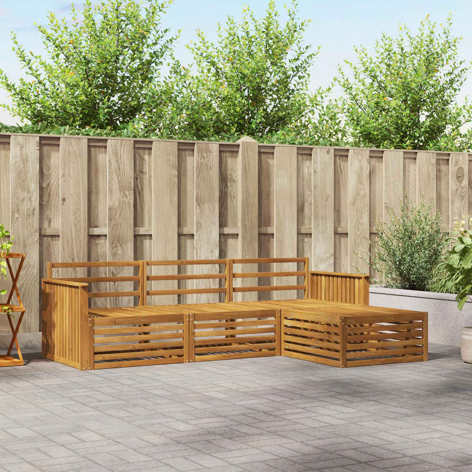 vidaXL Outdoor-Sofagarnitur 4 pcs Natur Massivholz Akazie