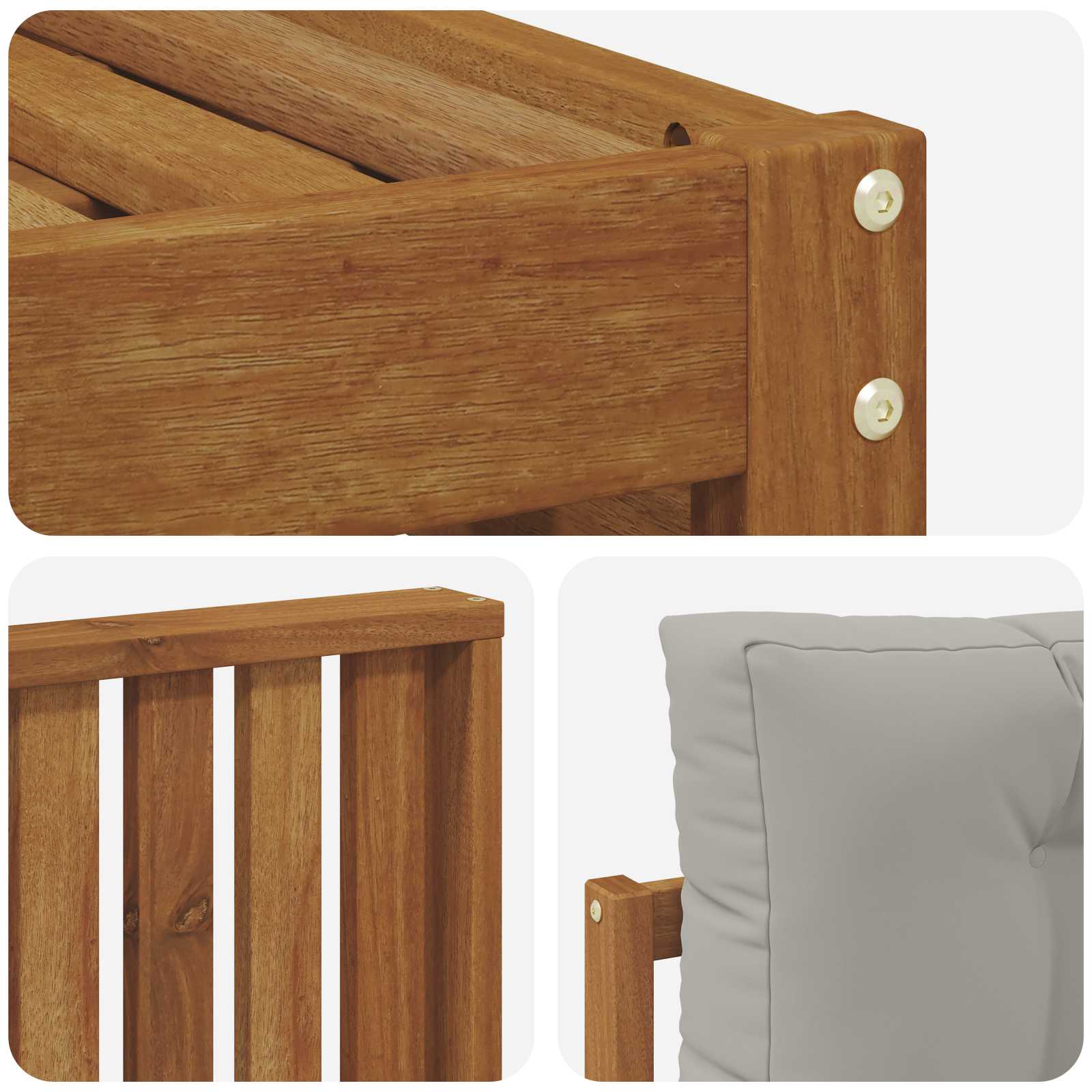 Zunanja garnitura za sedenje 4 pcs Naravna in svetlo siva - slika 5