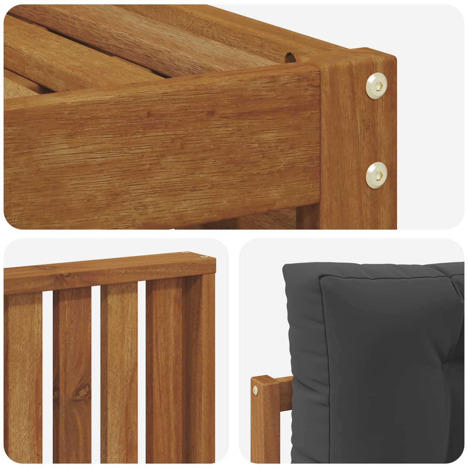 Zunanja garnitura za sedenje 4 pcs Naravna in antracitna - slika 5