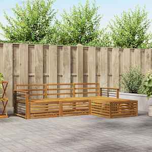 Zunanja garnitura za sedenje 4 pcs Naravna