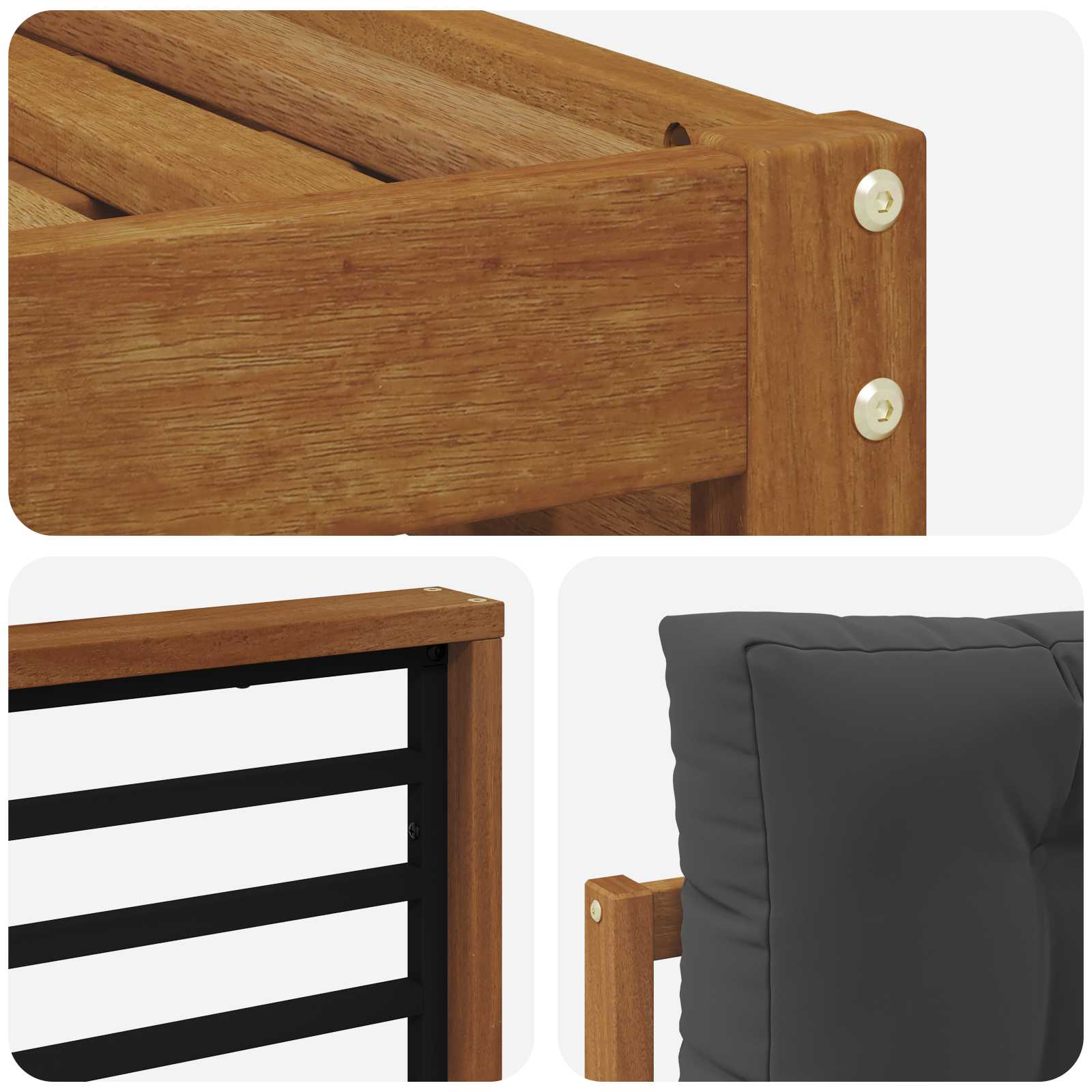 Zunanja garnitura za sedenje 4 pcs Naravna in antracitna - slika 5