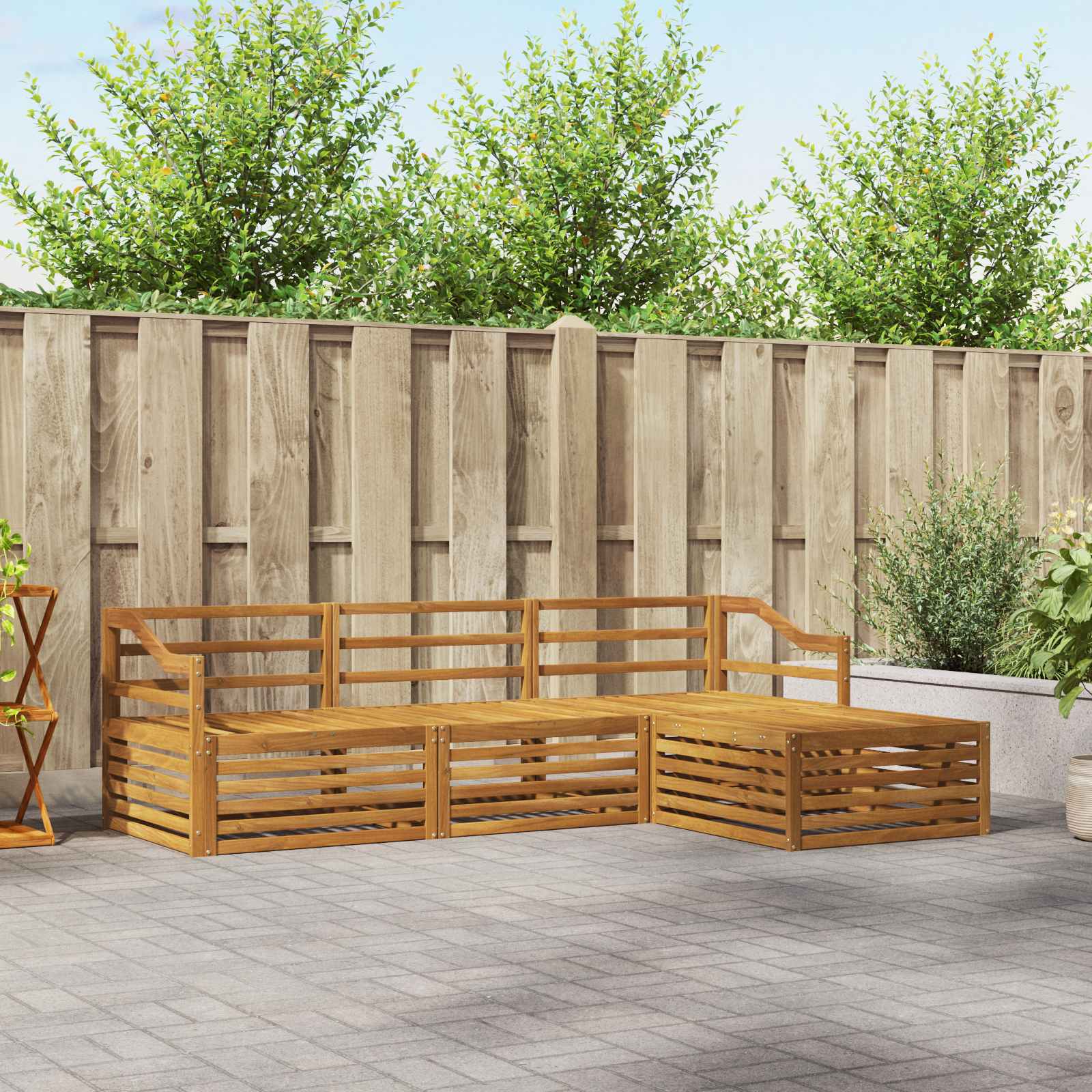 vidaXL Outdoor-Sofagarnitur 4 pcs Natur Massivholz Akazie