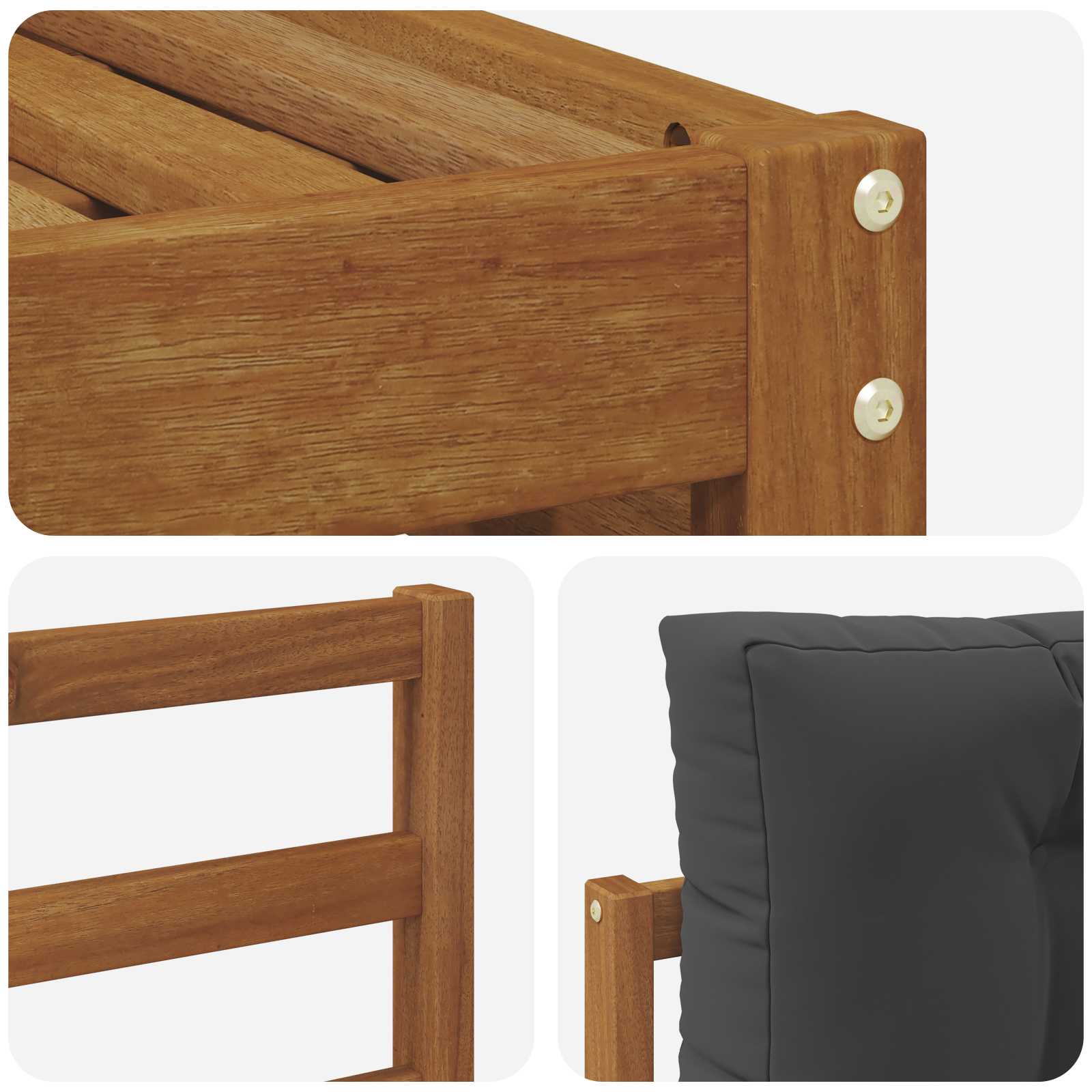 Zunanja garnitura za sedenje 5 pcs Naravna in antracitna - slika 5