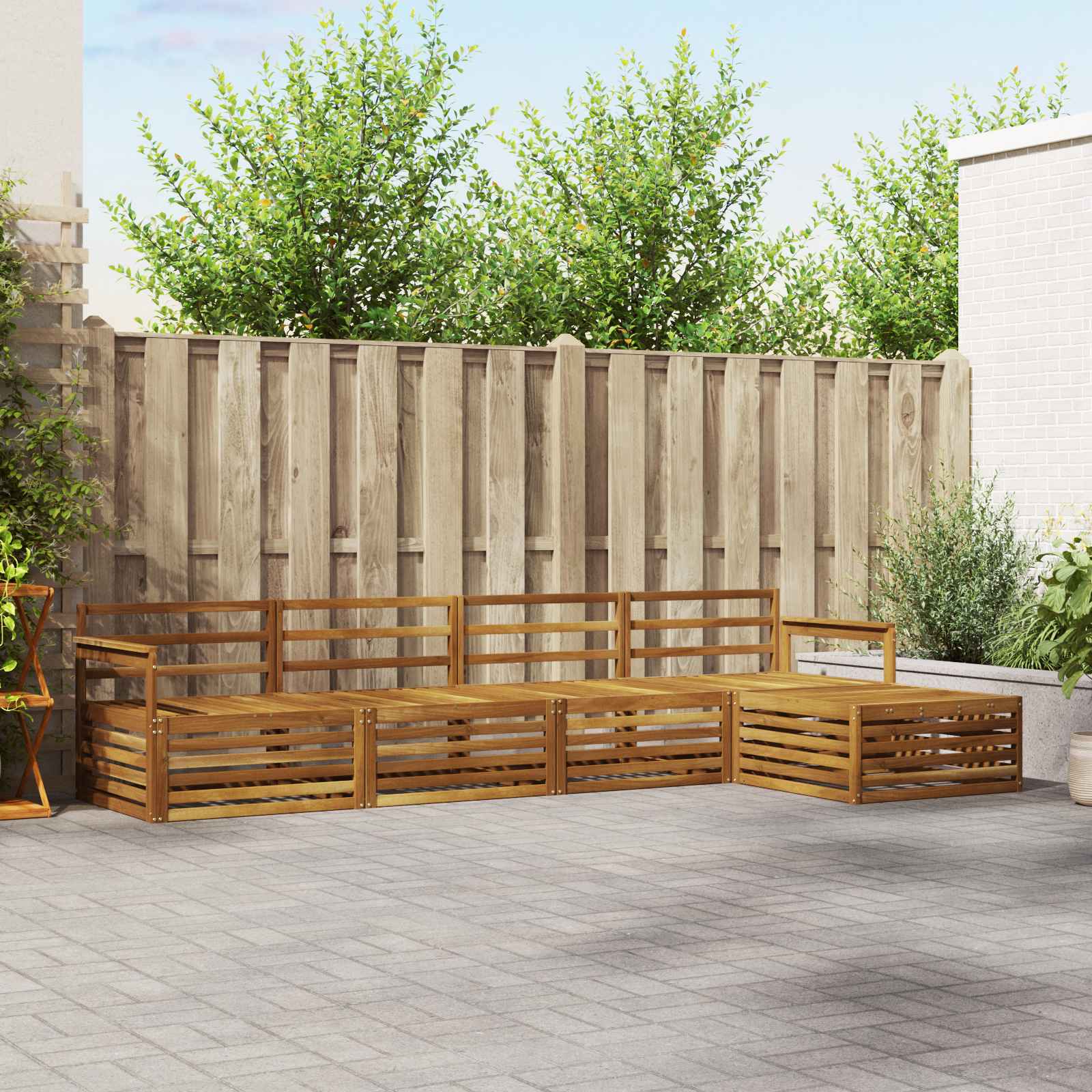 Thumbnail - vidaXL Outdoor-Sofagarnitur 5 pcs Natur