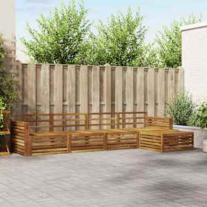 Zunanja garnitura za sedenje 5 pcs Naravna