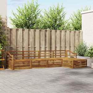 Zunanja garnitura za sedenje 5 pcs Naravna