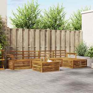 Zunanja garnitura za sedenje 6 pcs Naravna Masiven les akacije