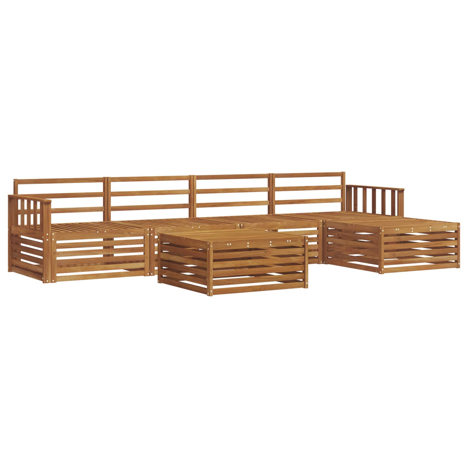 Thumbnail - vidaXL Outdoor-Sofagarnitur 6 pcs Natur Massivholz Akazie