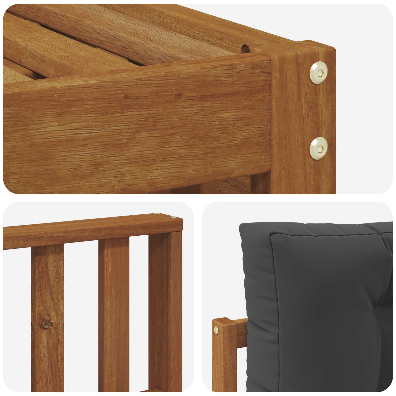 Zunanja garnitura za sedenje 6 pcs Naravna in antracitna - slika 7